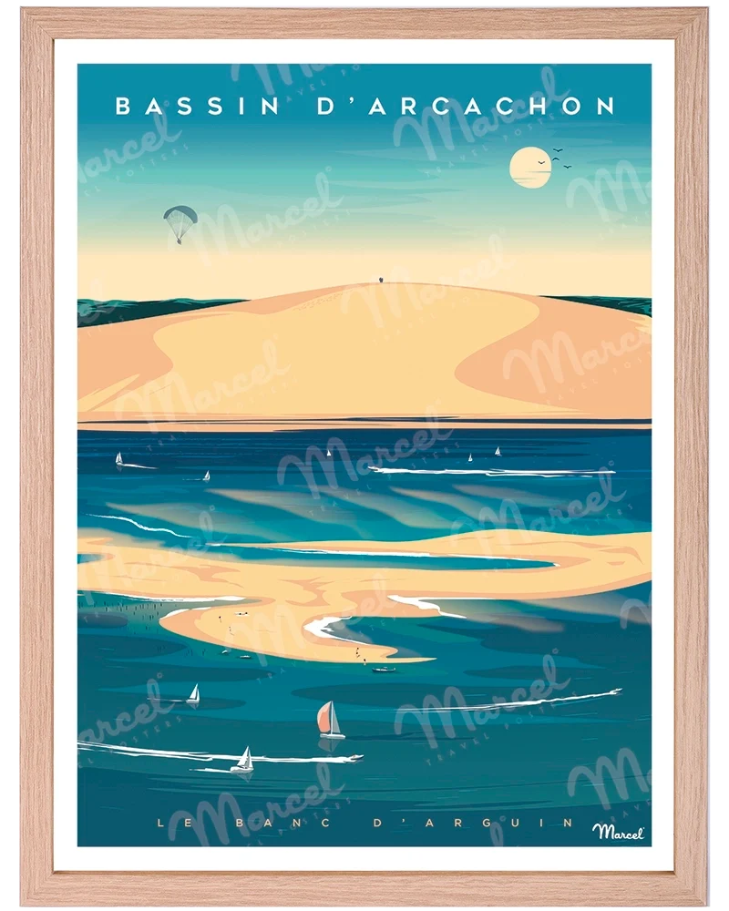 Affiche BASSIN D'ARCACHON "Banc d'Arguin"