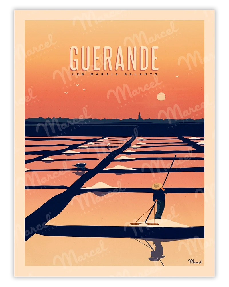 Affiche GUÉRANDE "Les Marais Salants"