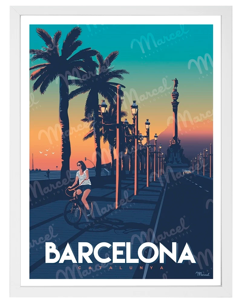 Affiche BARCELONE "Passeig de Colom"