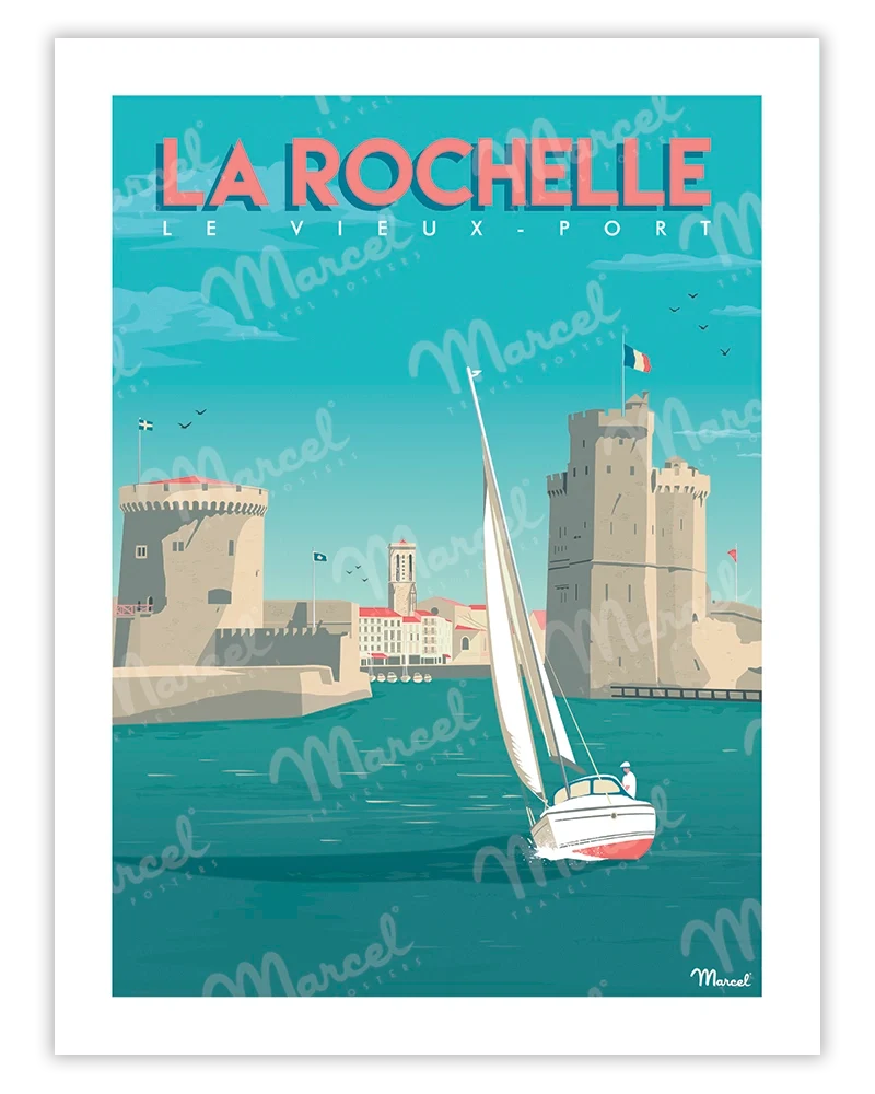 Affiche LA ROCHELLE "Vieux Port"