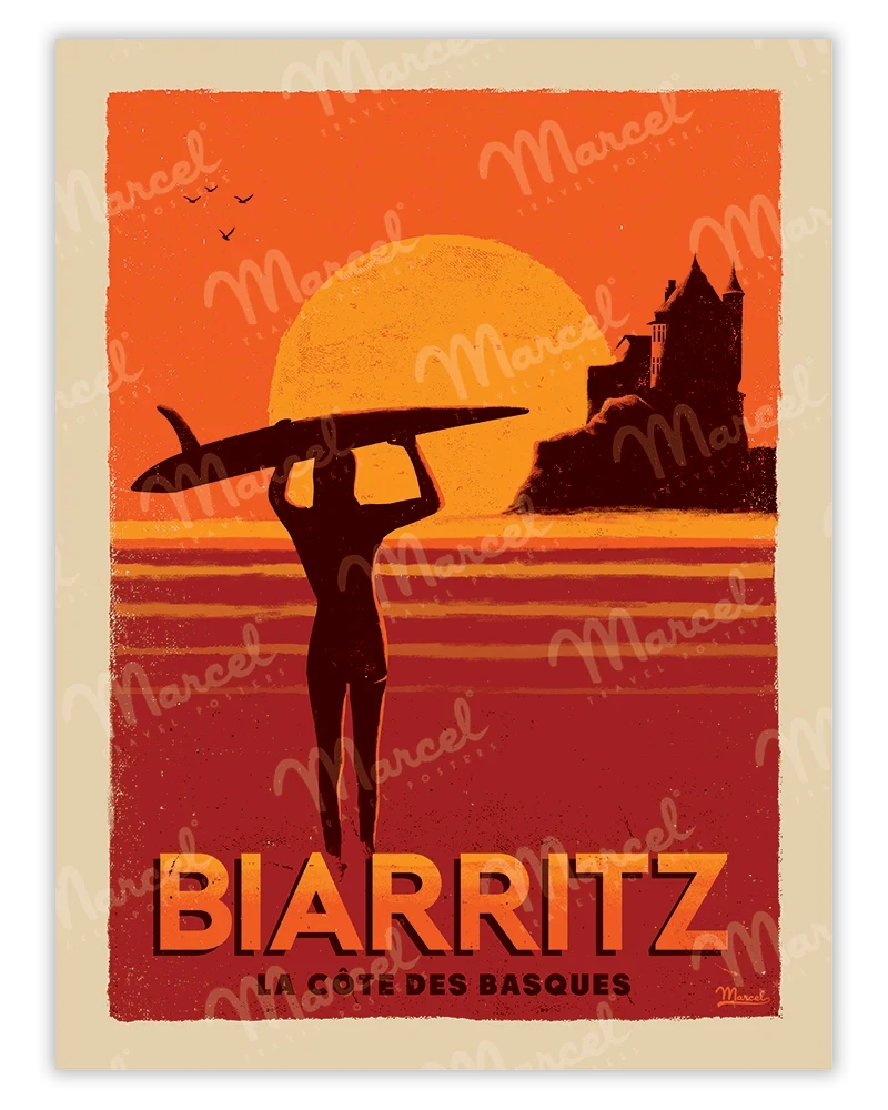 Affiche BIARRITZ "La Côte des Basques"