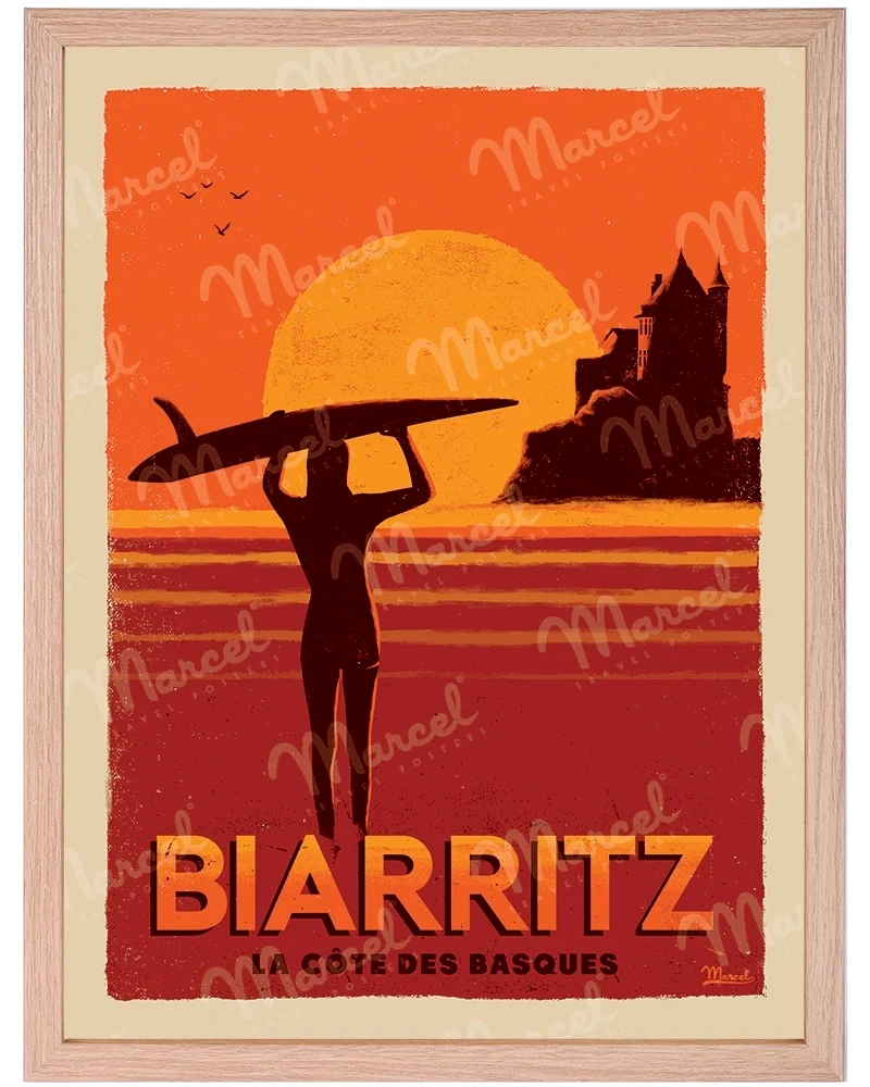 Affiche BIARRITZ "La Côte des Basques"