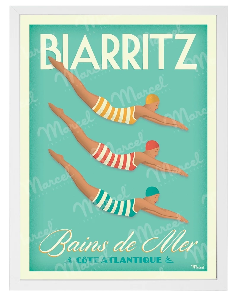 Affiche BIARRITZ "Bains de Mer"