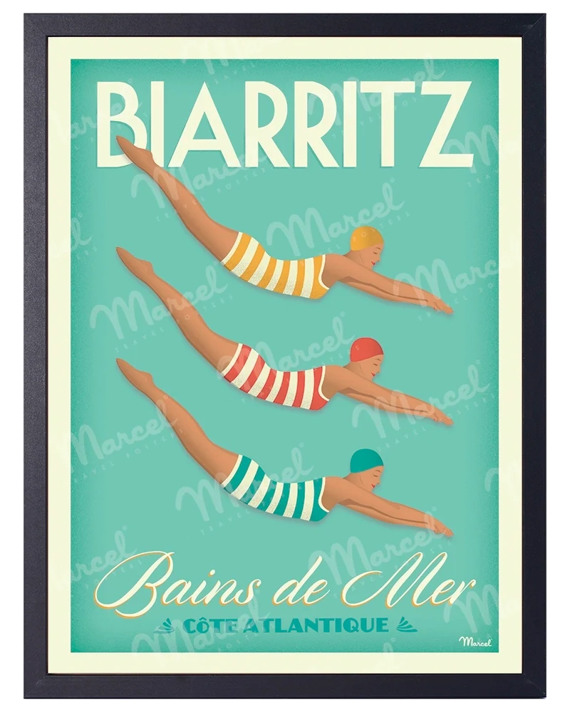 Affiche BIARRITZ "Bains de Mer"