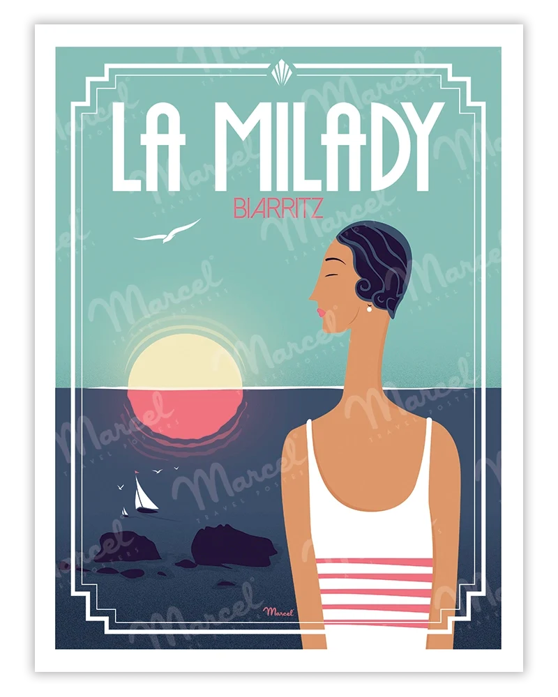 Affiche BIARRITZ "La Milady"