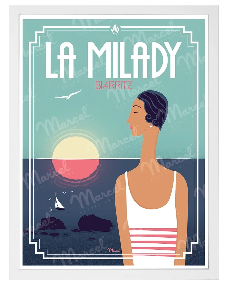 Affiche BIARRITZ "La Milady"