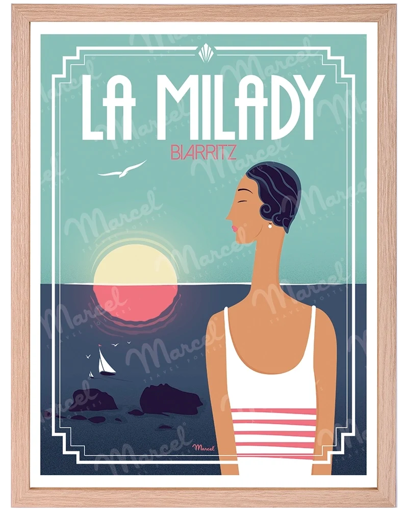 Affiche BIARRITZ "La Milady"