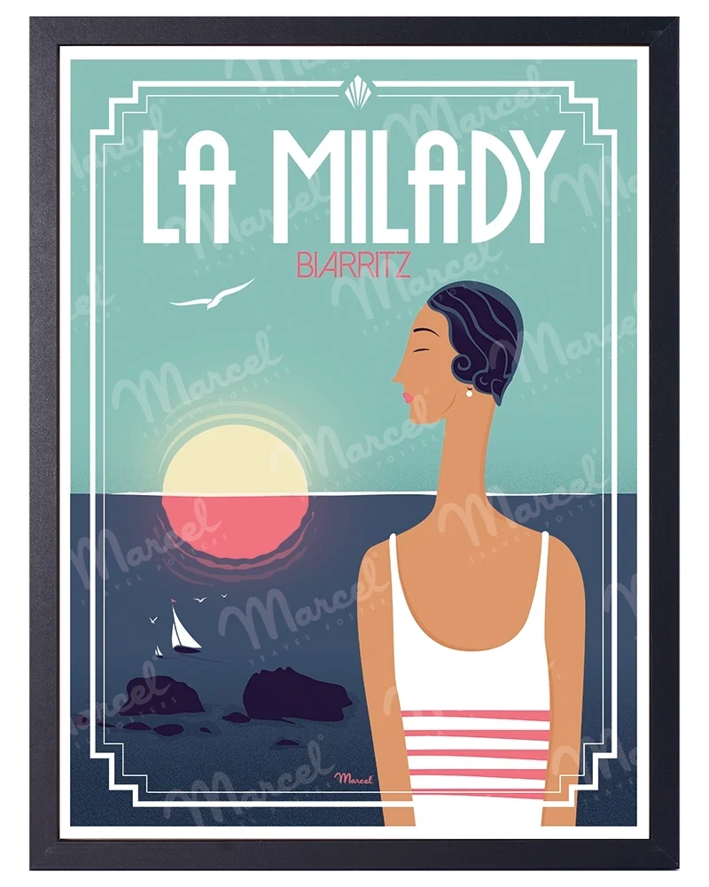Affiche BIARRITZ "La Milady"