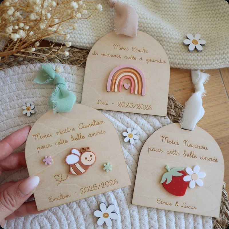 Petite pancarte colorée - Cadeau maîtresse, nounou, Atsem...