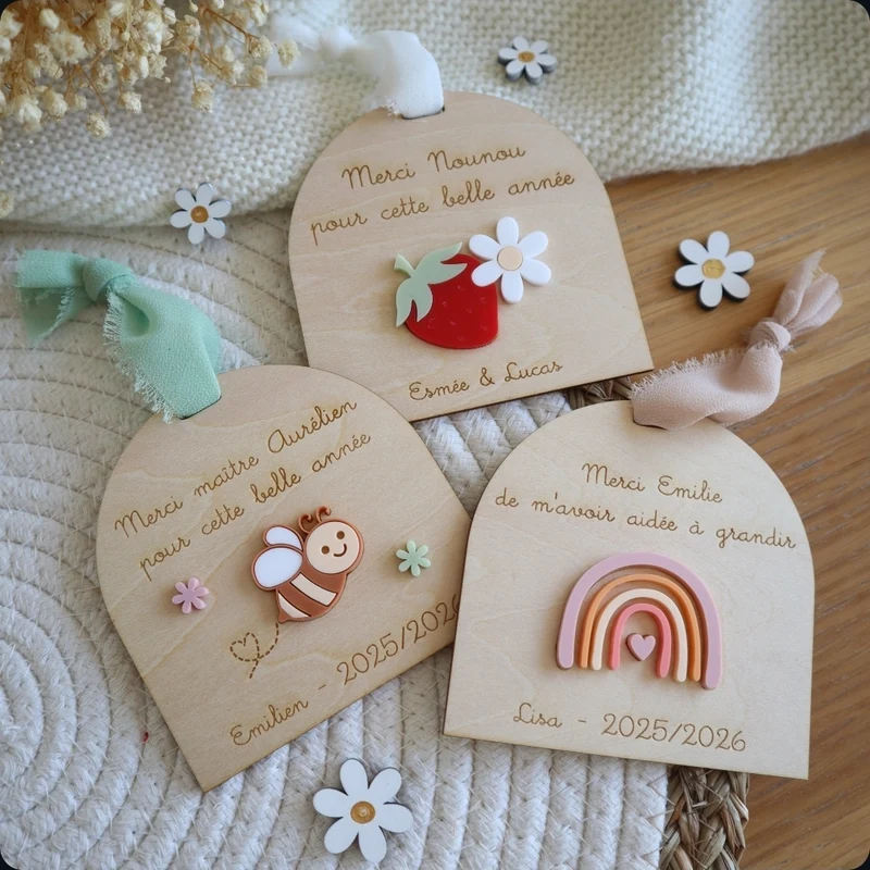 Petite pancarte colorée - Cadeau maîtresse, nounou, Atsem...