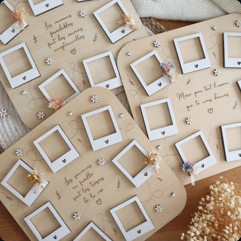 Cadre photos - Fête des mères, nounous ... texte et fleurs à personnaliser