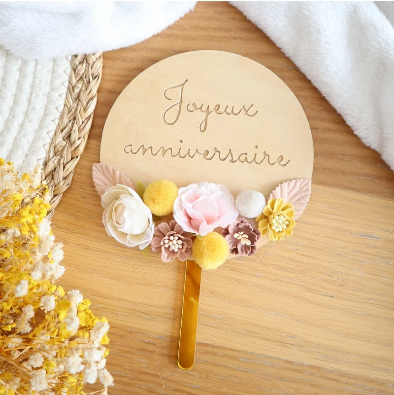 Cake Topper fleurs artificielles - Tous les modèles