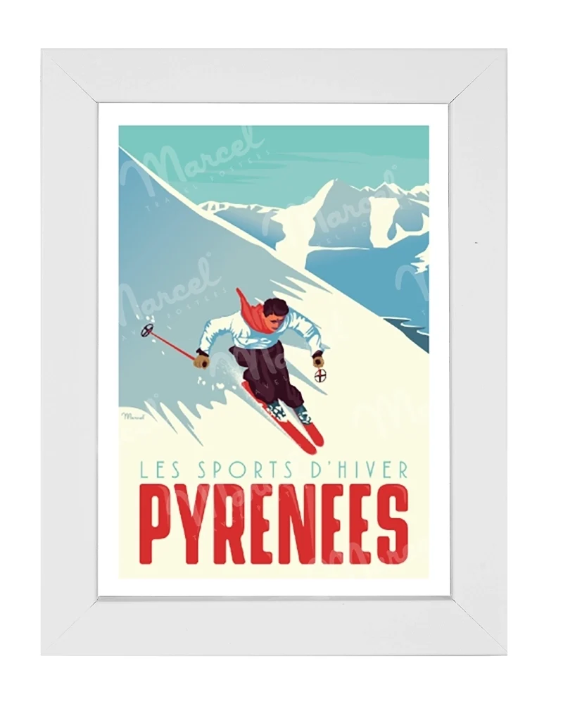 Carte Postale PYRÉNÉES "Le Skieur"