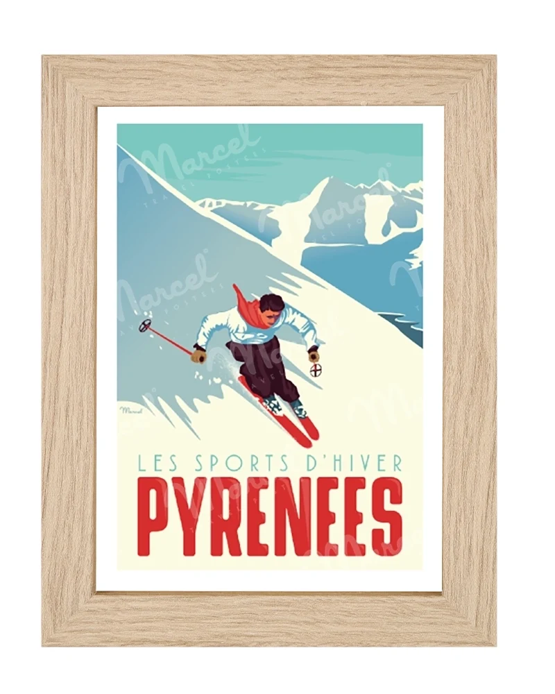 Carte Postale PYRÉNÉES "Le Skieur"