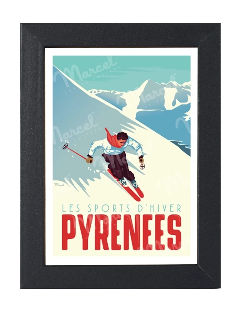 Carte Postale PYRÉNÉES "Le Skieur"
