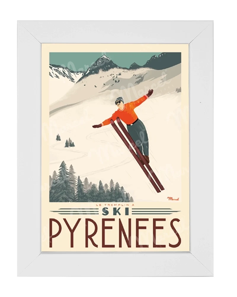 Carte Postale PYRÉNÉES "Tremplin à Ski"