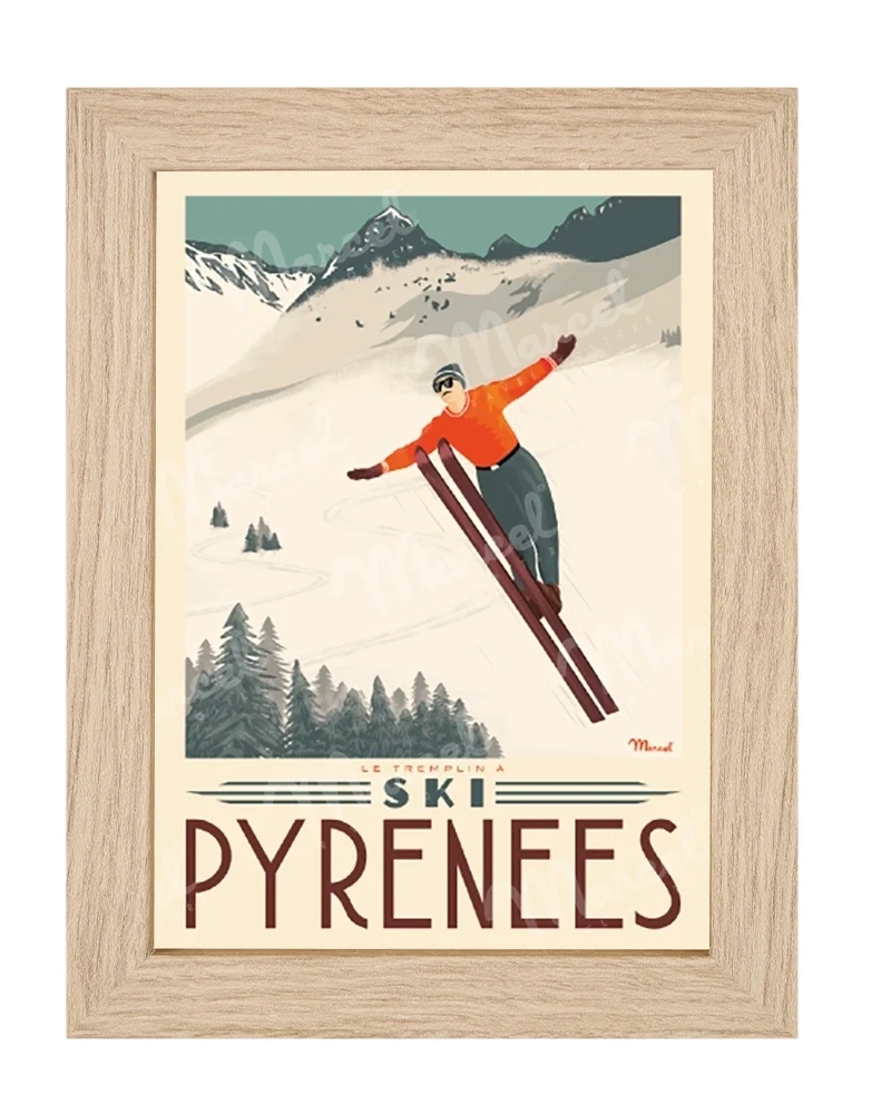 Carte Postale PYRÉNÉES "Tremplin à Ski"