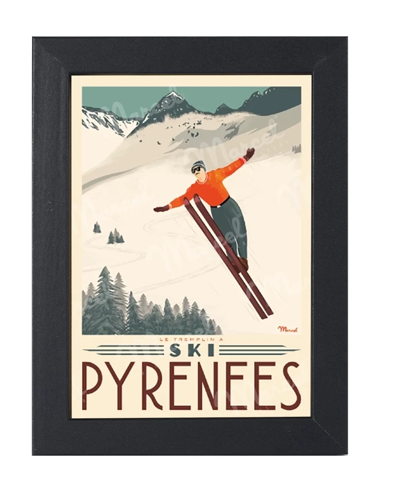 Carte Postale PYRÉNÉES "Tremplin à Ski"