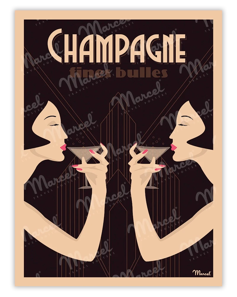 Affiche CHAMPAGNE "Fines Bulles"