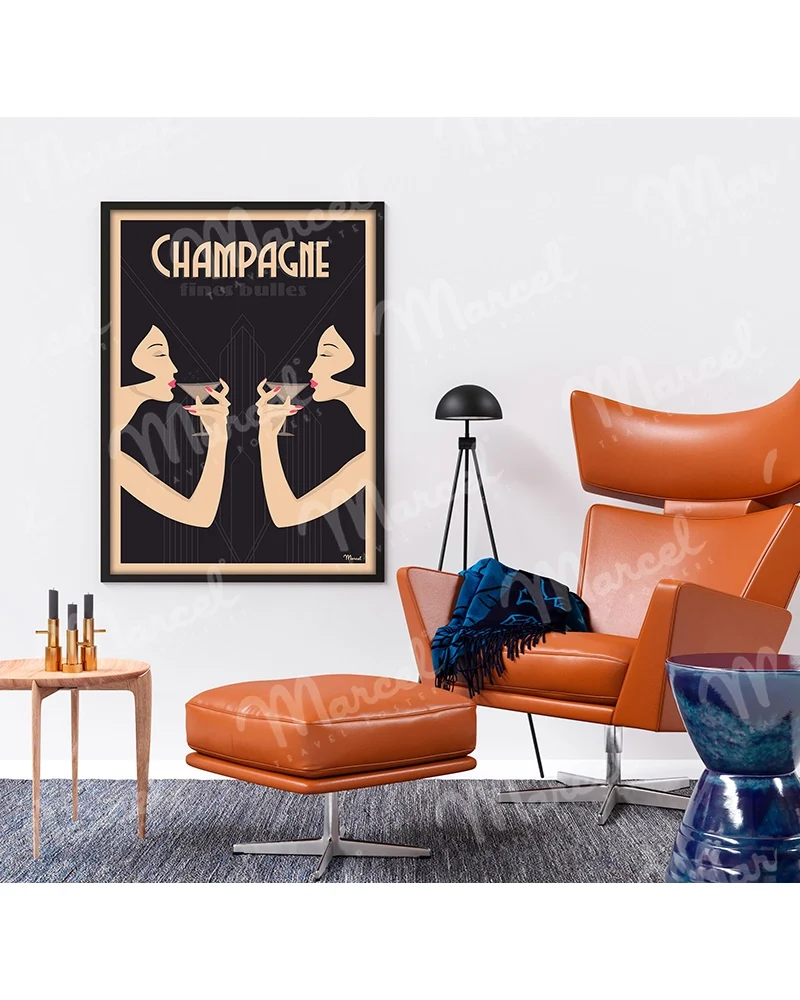 Affiche CHAMPAGNE "Fines Bulles"
