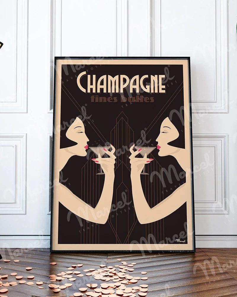 Affiche CHAMPAGNE "Fines Bulles"