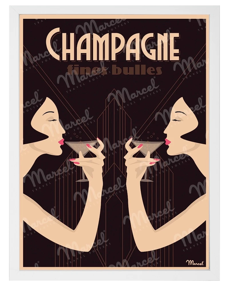 Affiche CHAMPAGNE "Fines Bulles"