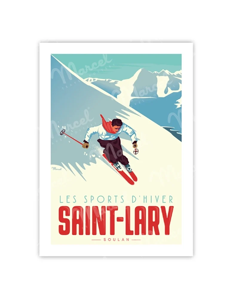 Carte Postale SAINT-LARY "Le Skieur"