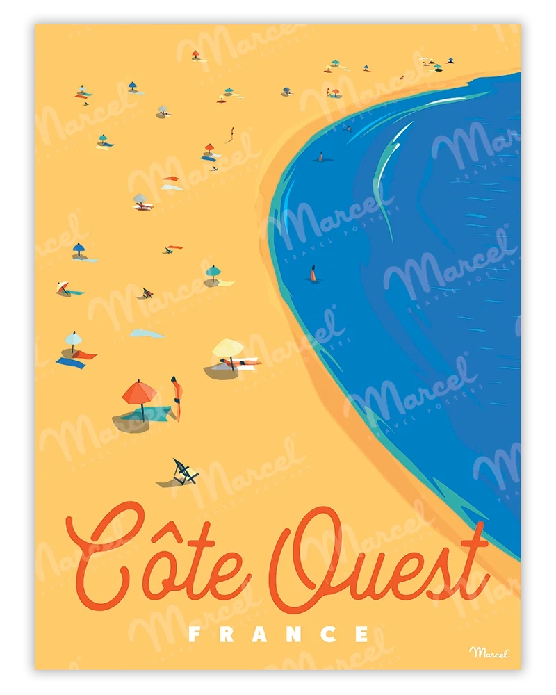 Affiche CÔTE OUEST "Plage"