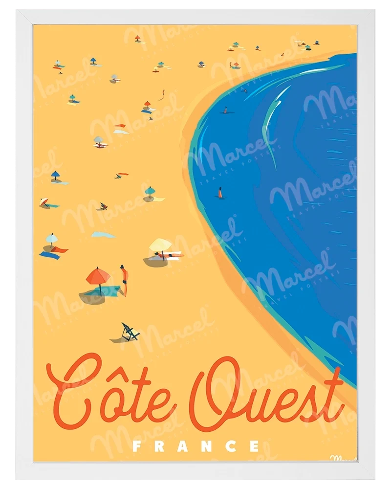 Affiche CÔTE OUEST "Plage"