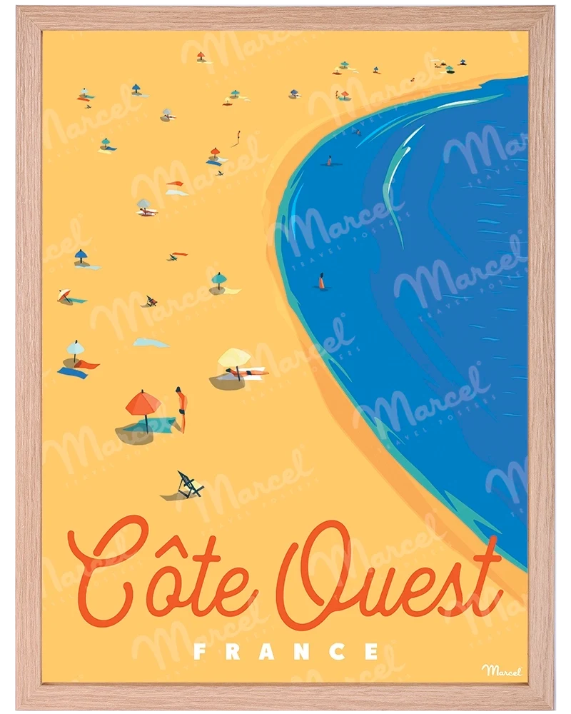 Affiche CÔTE OUEST "Plage"