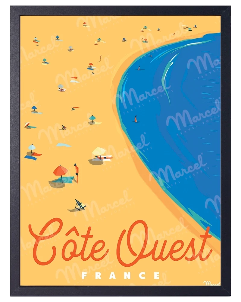 Affiche CÔTE OUEST "Plage"