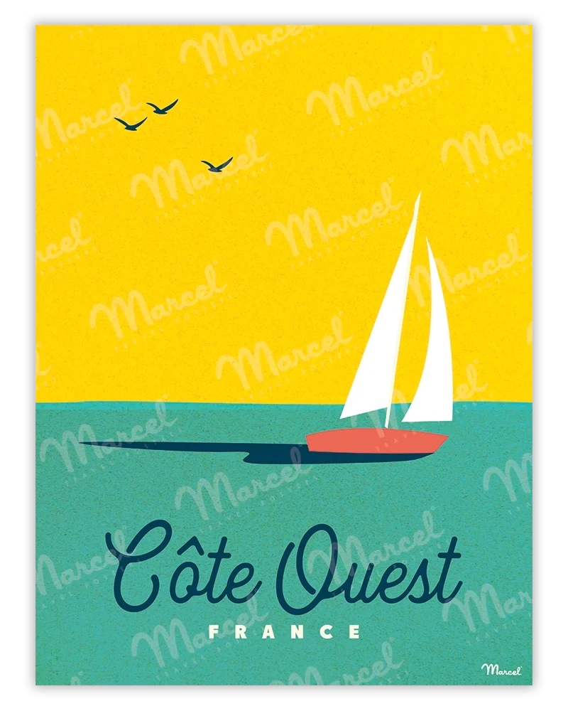 Affiche CÔTE OUEST "Bateau"