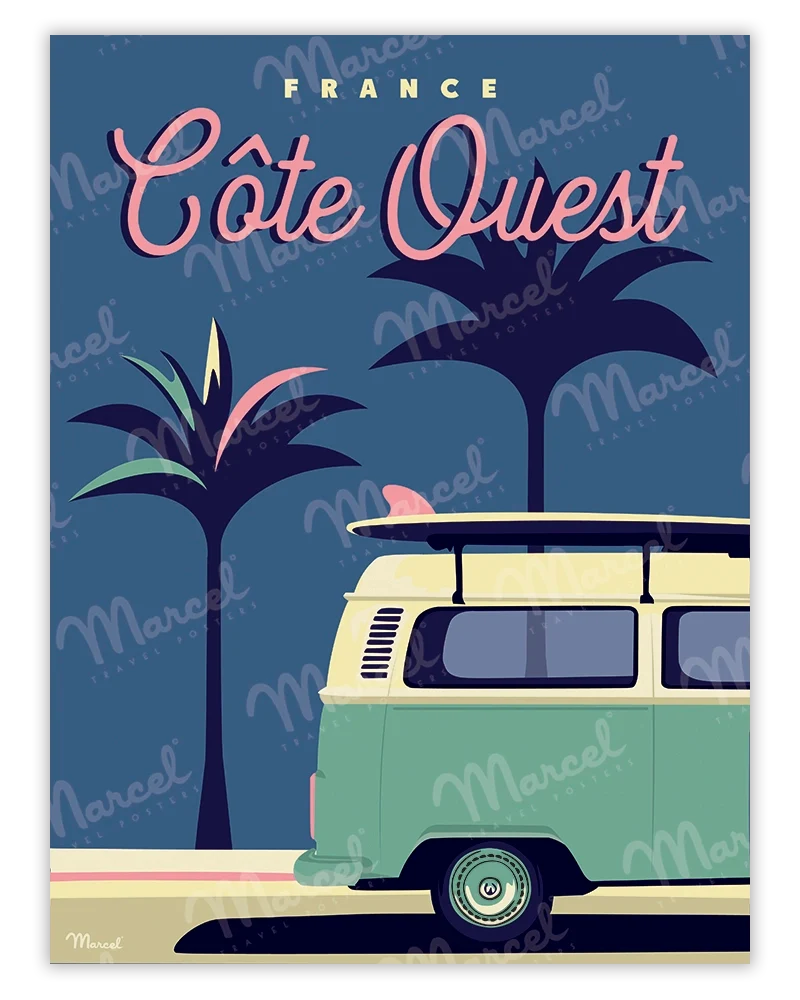 Affiche CÔTE OUEST "Palmier Van"