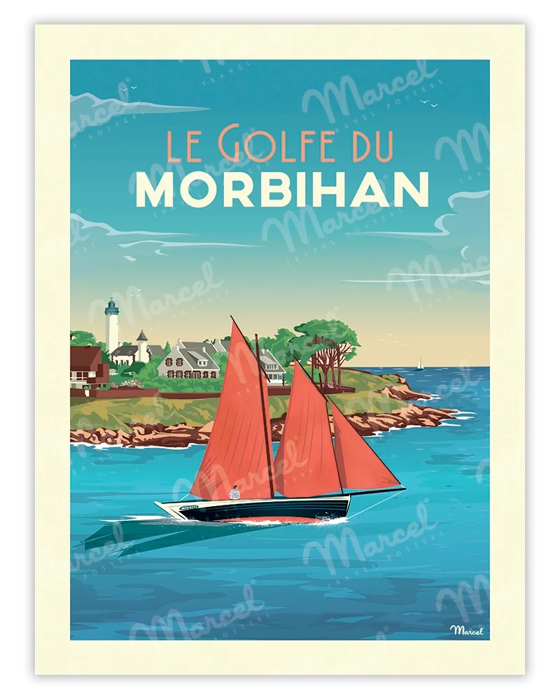 Affiche GOLFE DU MORBIHAN "Port Navalo"