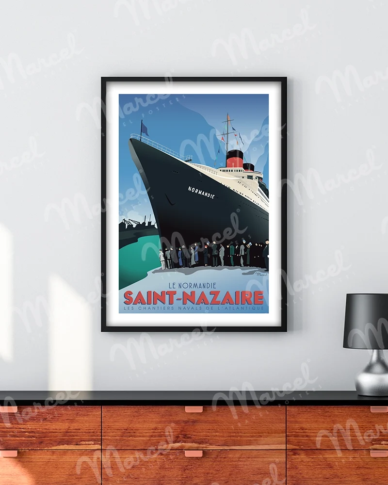 Affiche SAINT-NAZAIRE "Le Normandie"