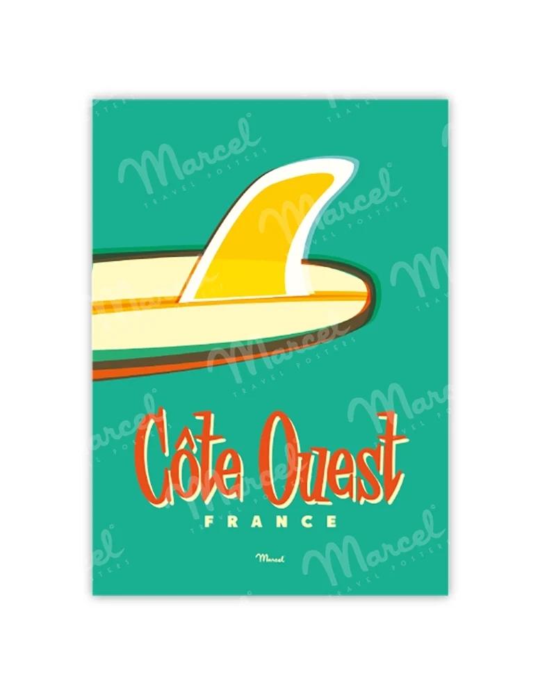 Carte Postale CÔTE OUEST "Surf"