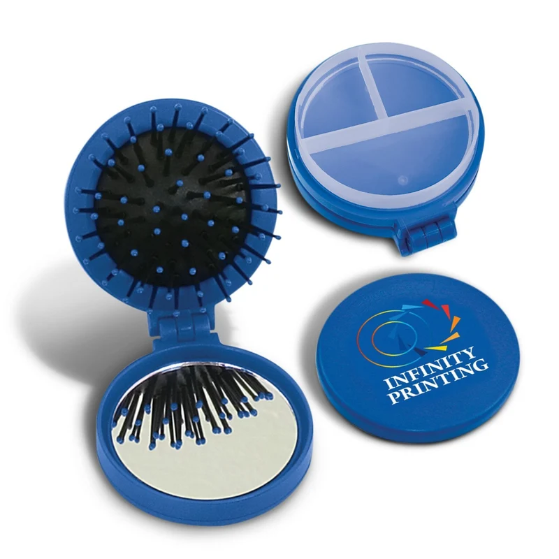 Folding Brush and Pill Case