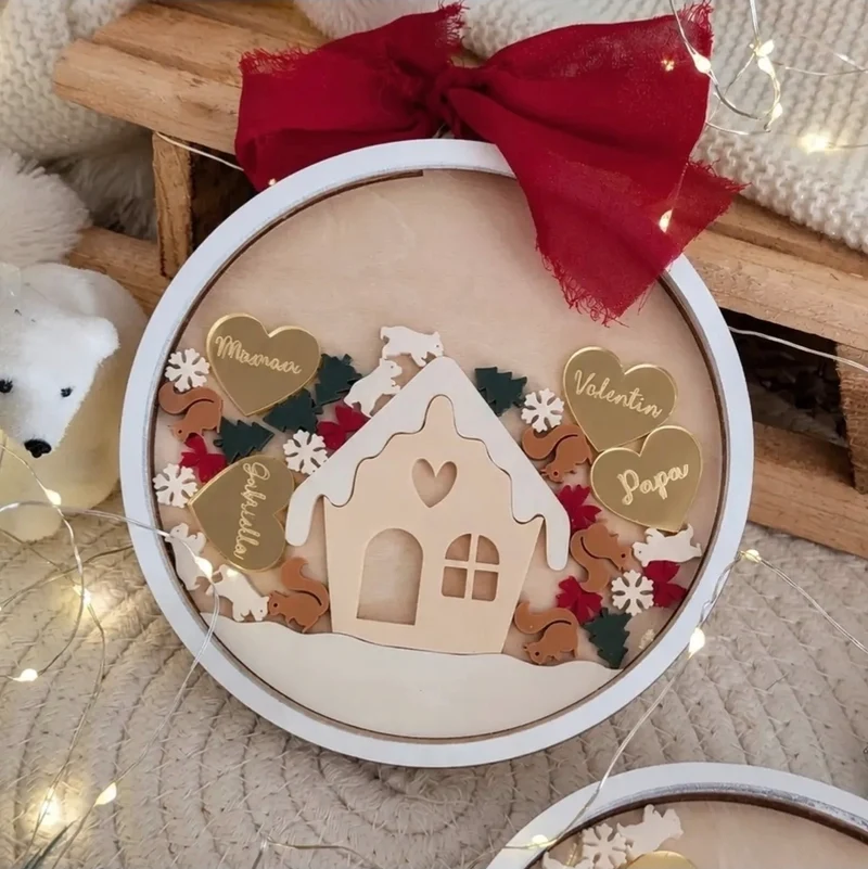 Bientôt de retour - Grande boule à neige "Chalet" - avec ou sans socle - ruban et confettis au choix - à partir de 36€