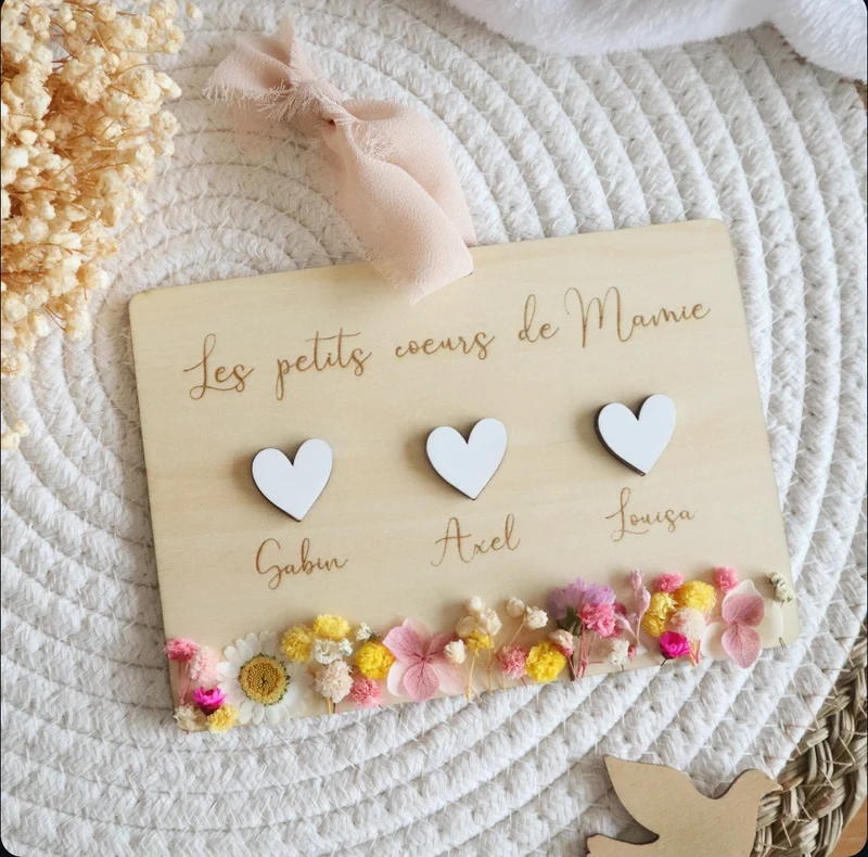 Carte petits coeurs de Mamie - Fête des grands-mères - A personnaliser