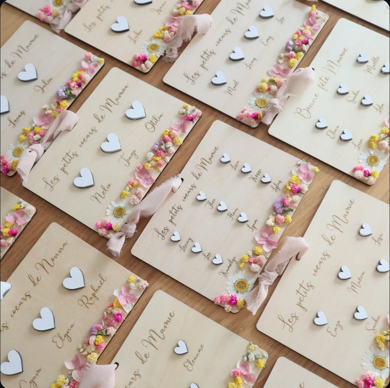 Carte petits coeurs de Mamie - Fête des grands-mères - A personnaliser