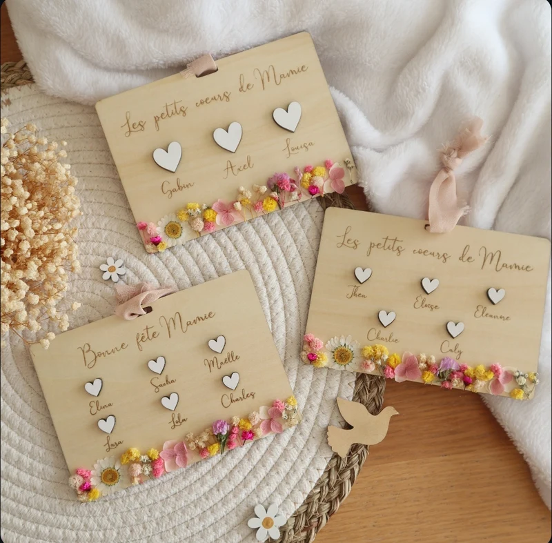 Carte petits coeurs de Mamie - Fête des grands-mères - A personnaliser