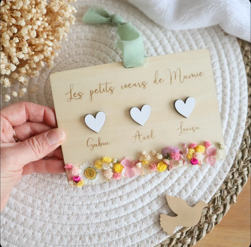 Carte petits coeurs de Mamie - Fête des grands-mères - A personnaliser
