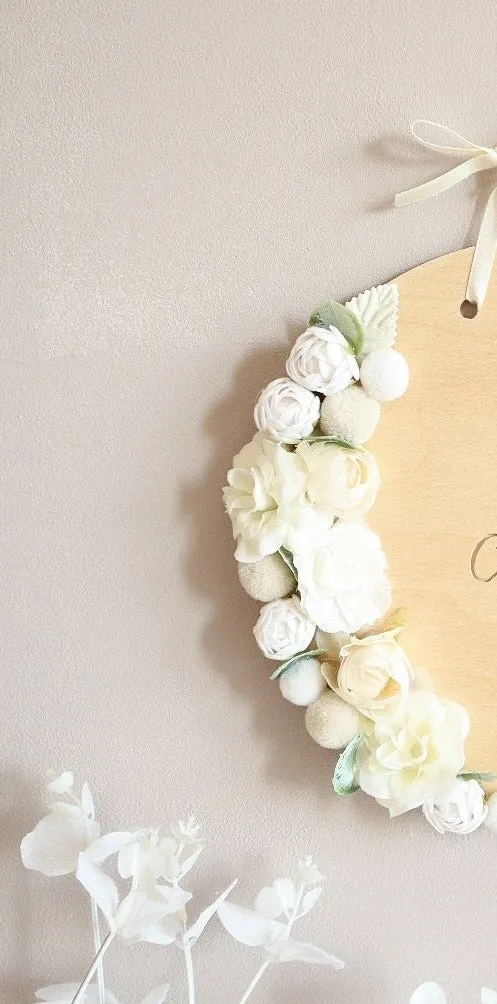 Plaque mariage - Porte-alliances - Fleurs artificielles