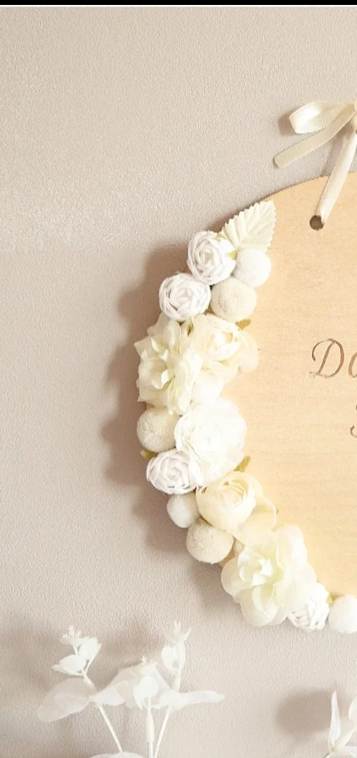 Plaque mariage - Porte-alliances - Fleurs artificielles