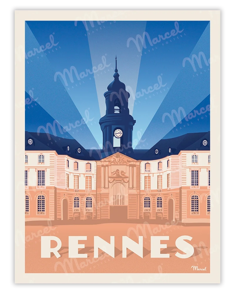 Affiche RENNES "Hôtel de Ville"