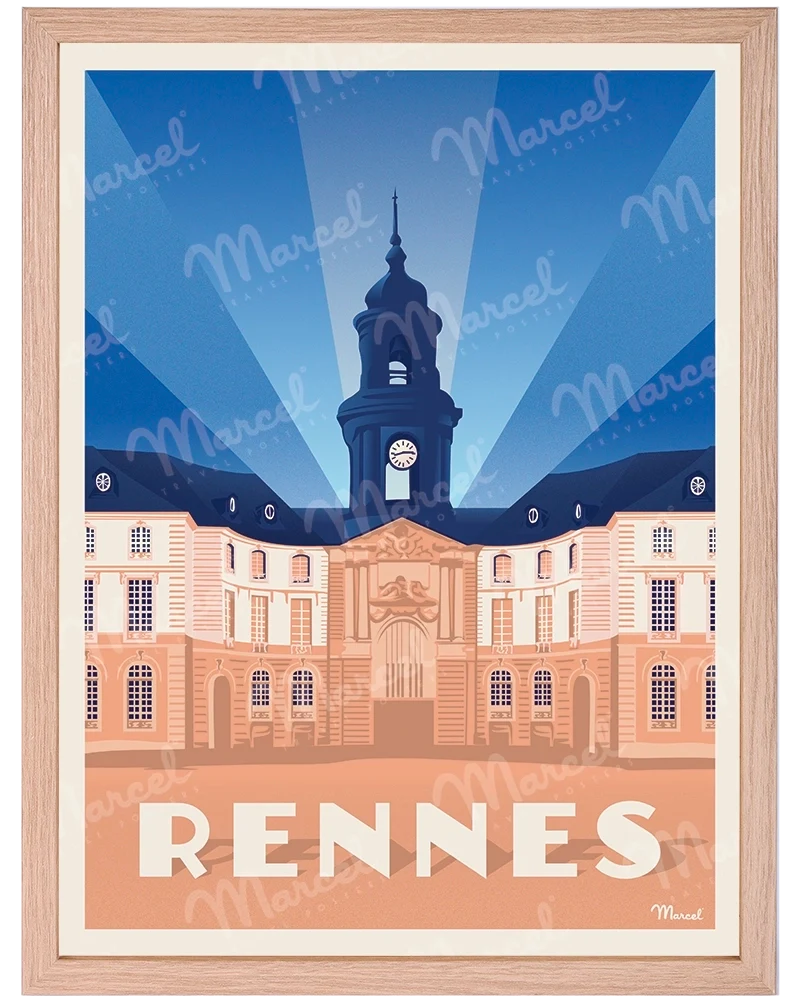 Affiche RENNES "Hôtel de Ville"