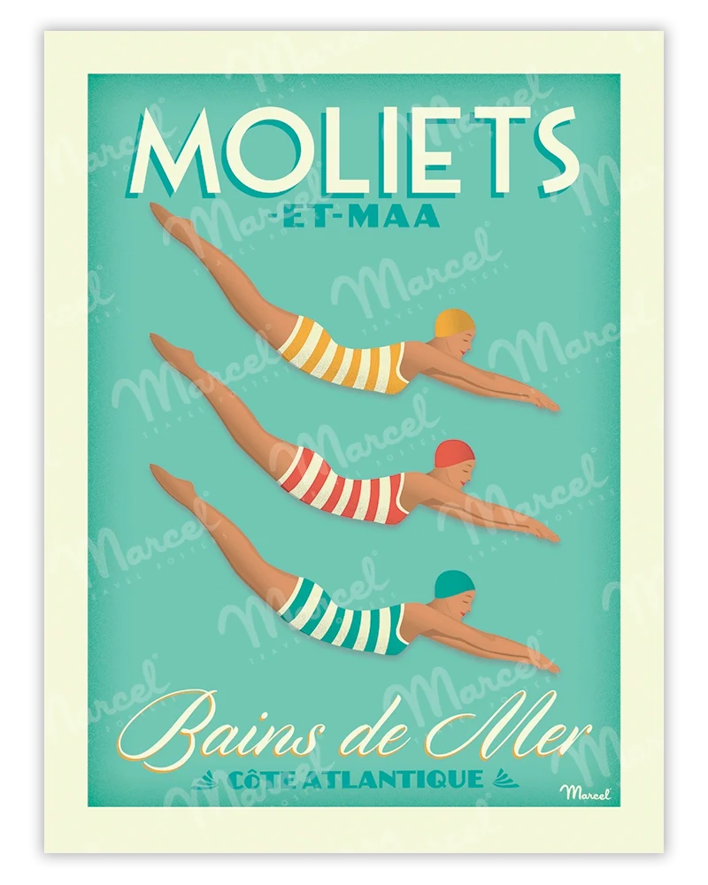 Affiche MOLIETS "Bains de Mer"