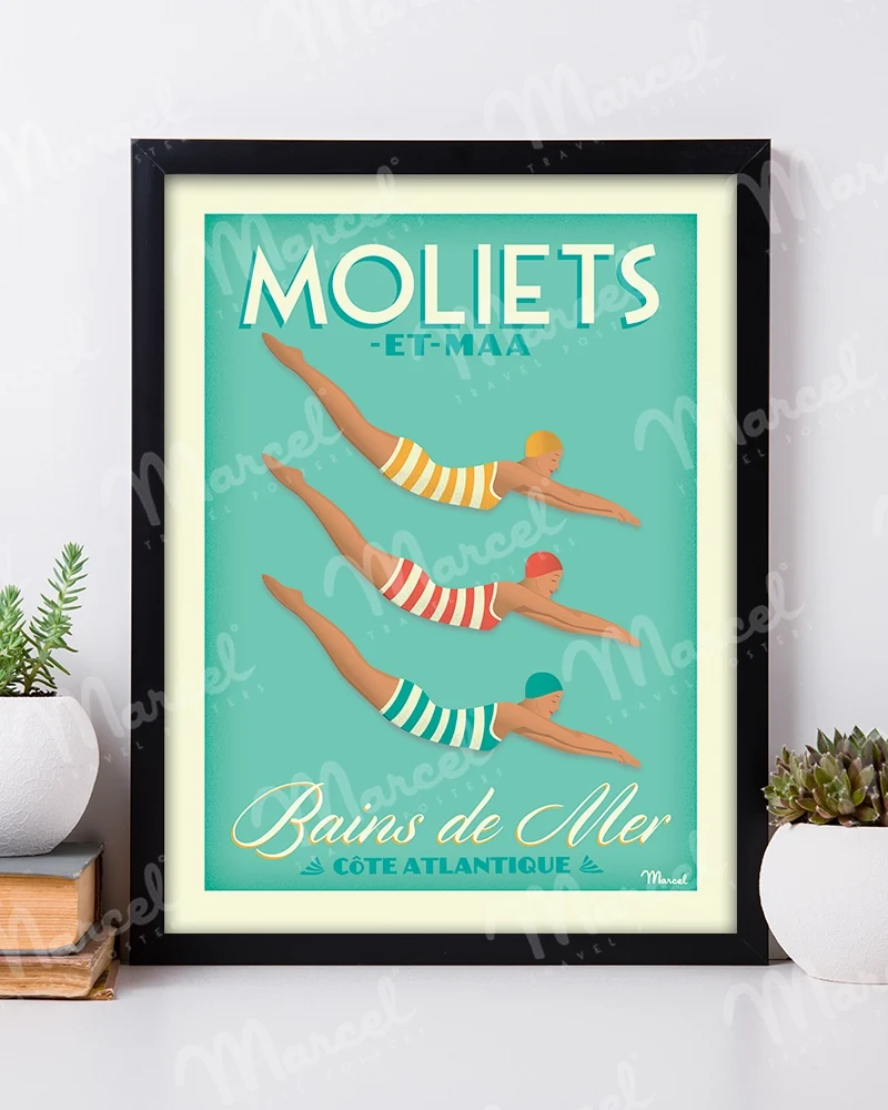 Affiche MOLIETS "Bains de Mer"