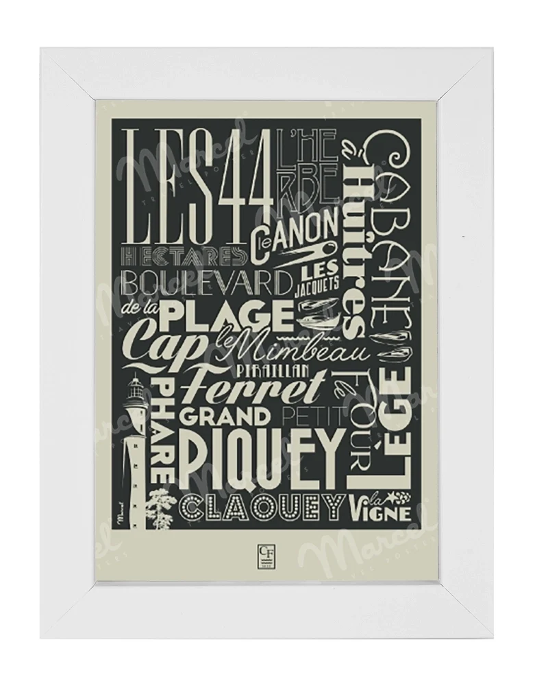 Carte Postale CAP FERRET "Typography"