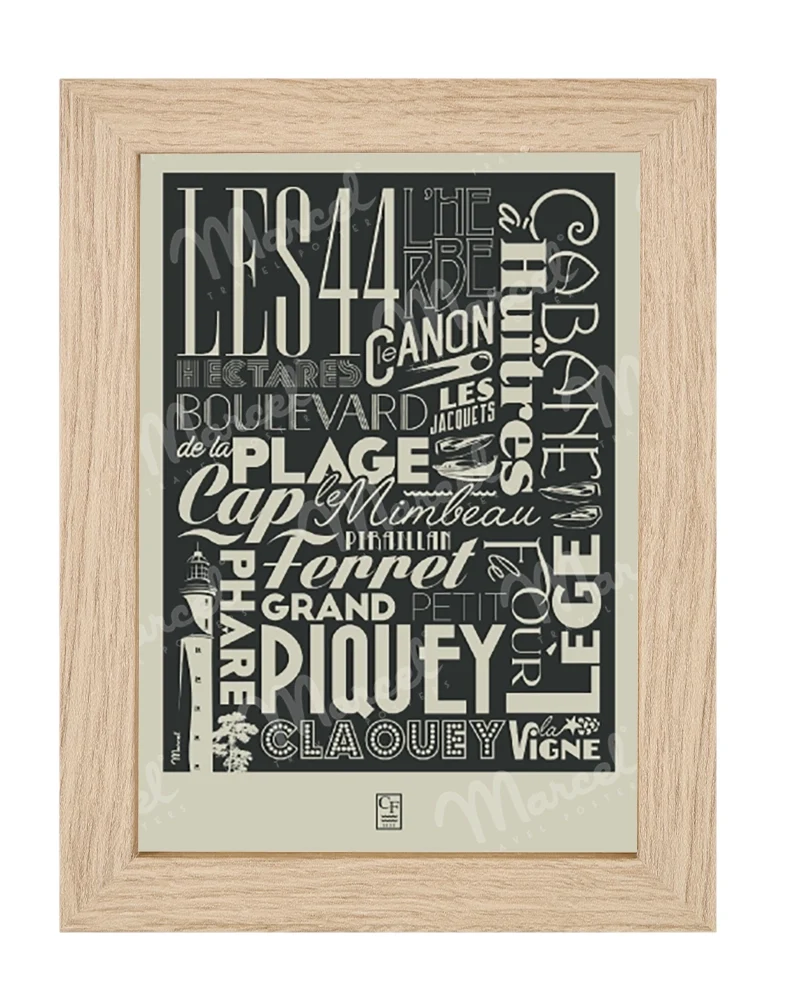 Carte Postale CAP FERRET "Typography"